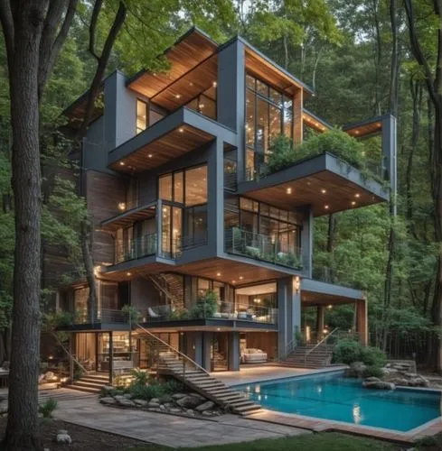 house in the forest,modern architecture,modern house,timber house,tree house,house in the mountains,mid century house,beautiful home,cubic house,pool house,treehouse,tree house hotel,house in mountains,new england style house,two story house,the cabin in the mountains,dunes house,log home,wooden house,frame house