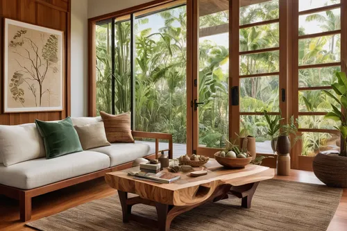 hawaii bamboo,sitting room,bamboo curtain,cabana,bamboo plants,ubud,wooden windows,living room,plantation shutters,window treatment,tropical house,livingroom,home interior,contemporary decor,chaise lounge,interior decor,tropical greens,wooden shutters,coconut palms,family room,Unique,Design,Infographics