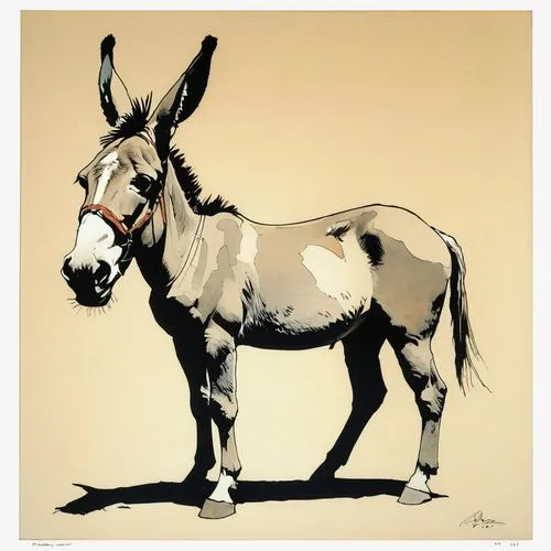 gemsbok,platero,donkey of the cotentin,mule,zonkey,pronghorn,half donkey,donkey,blesbok,eland,kudu,electric donkey,chinkara,elands,rhinolophus,venado,konik,tamburro,burros,springbok,Illustration,Paper based,Paper Based 12