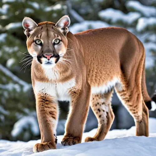 PUMA
Puma concolor in the snow, full body,mountain lion,great puma,cougar,cougars,tigon,canadian lynx,panthera,catamount,pumas,lince,ligers,panthera leo,cougar head,liger,luchs,snowshoe,prowling,wild 