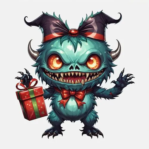 christmas imp,krampus,chua,gremlins,christmas messenger,imp,Illustration,Abstract Fantasy,Abstract Fantasy 11