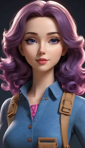 maeve,violetta,female doll,violet head elf,mauve,la violetta,Unique,3D,3D Character