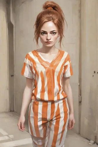 orange robes,orange,bjork,prisoner,clementine,baby carrot,queen cage,raggedy ann,carrot print,vlc,dwarf,russian doll,mime artist,jumpsuit,mime,killer doll,orange half,orangina,porcelaine,orange color,Digital Art,Character Design