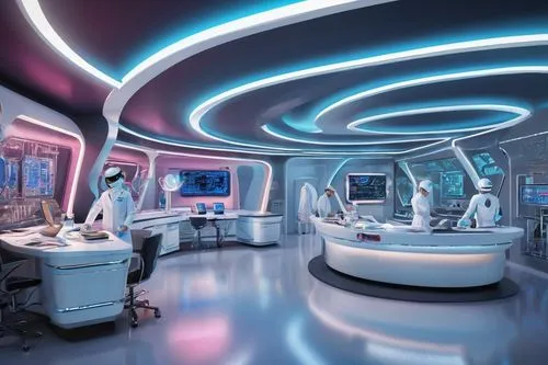 spaceship interior,operating room,ufo interior,futuristic landscape,sickbay,cyberknife,mri machine,radiotherapy,futuristic art museum,doctor's room,neurosurgery,radiosurgery,cleanrooms,children's operation theatre,anesthesiologists,medical technology,neurosurgical,sky space concept,spaceship space,microsurgical,Illustration,Retro,Retro 12