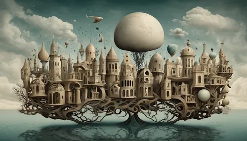 bird's egg,surrealism,3d fantasy,surrealistic,fantasy art,broken eggs,fractals art,sci fiction illustration,fantasy city,hen's egg,bisected egg,imagination,photo manipulation,image manipulation,golden egg,equilibrist,cd cover,photomanipulation,fantasy picture,equilibrium,Illustration,Realistic Fantasy,Realistic Fantasy 40