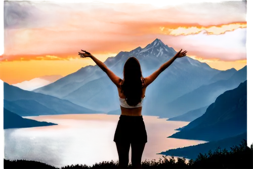 landscape background,nature background,world digital painting,photo painting,qabalah,the spirit of the mountains,art painting,derivable,creative background,eurythmy,background view nature,woman silhouette,love background,inspiral,mountain spirit,mountain sunrise,self hypnosis,watercolor background,mountain scene,image manipulation,Conceptual Art,Fantasy,Fantasy 18