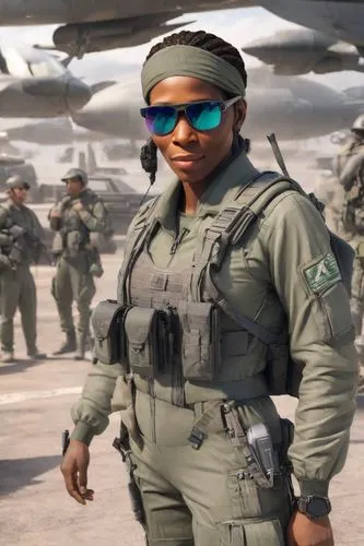 a woman wearing uniform while standing near a plane,servicewoman,kuribayashi,civilian,gi,scouter,operators,zofia,squadrons,operator,bsaa,drone operator,airman,vidya,monifa,aircrew,aviators,airmen,serv