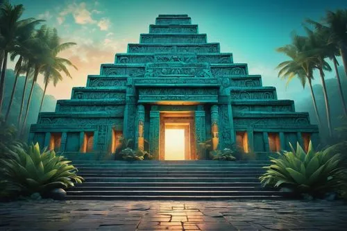 egyptian temple,kukulkan,temples,artemis temple,step pyramid,tempel,pakal,temple,gopuram,aztec,tikal,pharaohs,aztecas,kemet,wadjet,taharqa,indian temple,mayan,mesoamerican,ancient egypt,Art,Artistic Painting,Artistic Painting 43