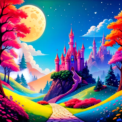 fairyland,fairy tale castle,fairy world,fantasy landscape,cartoon video game background,fairytale castle,3d fantasy,fairy tale,fairy village,magical adventure,fantasy world,fairytale forest,fantasy picture,fairytale,fairy forest,children's background,fantasy city,dreamlands,imaginationland,fairy chimney,Illustration,Realistic Fantasy,Realistic Fantasy 02