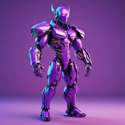 Biomechanical hybrid Zhu Bajie with purple torso, toy-centered styling, detailed animation, hyper-realistic pop art feel,evangelion evolution unit-02y,3d model,evangelion unit-02,alien warrior,evangel