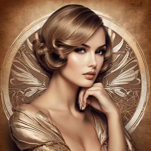 art deco woman,tereshchuk,hairdressing salon,guerlain,vanderhorst,art deco frame,vintage makeup,vintage woman,behenna,godward,wontner,knightley,romantic portrait,art deco background,beauty salon,art deco,mouawad,perfumer,pejic,portrait background,Illustration,Vector,Vector 16