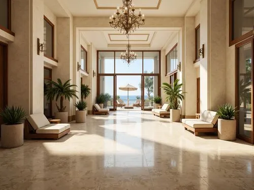 lobby,hotel lobby,emirates palace hotel,hallway,luxury home interior,rotana,hotel riviera,hotel nacional,entrance hall,venetian hotel,hotel hall,luxury hotel,amanresorts,habtoor,penthouses,travertine,3d rendering,foyer,intercontinental,rosecliff