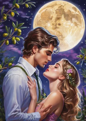 romance novel,romantic scene,honeymoon,blue moon rose,a fairy tale,fairy tale,secret garden of venus,fairytale,amorous,jasmine-flowered nightshade,romantic portrait,the moon and the stars,scent of roses,moonflower,scent of jasmine,serenade,jessamine,fairytales,fairy tales,children's fairy tale,Illustration,Paper based,Paper Based 09