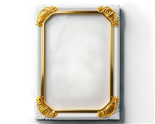 White picture frame, ornate gold border, 3D carved design, transparent glass cover, hanging on wall, solo, morning sunlight, soft shadow, shallow depth of field, realistic texture, cinematic compositi