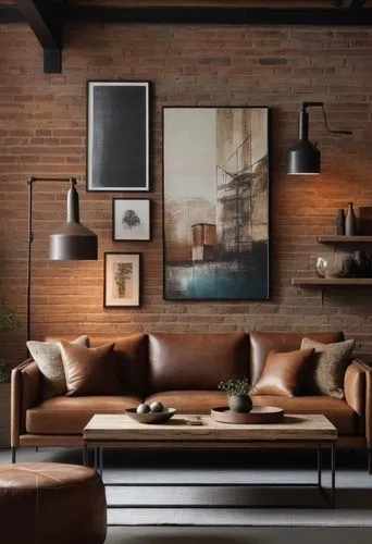 Create a series of hyper-realistic images showcasing an industrial-style interior design. The scene should prominently feature raw materials such as steel, iron, concrete, untreated wood, and exposed 