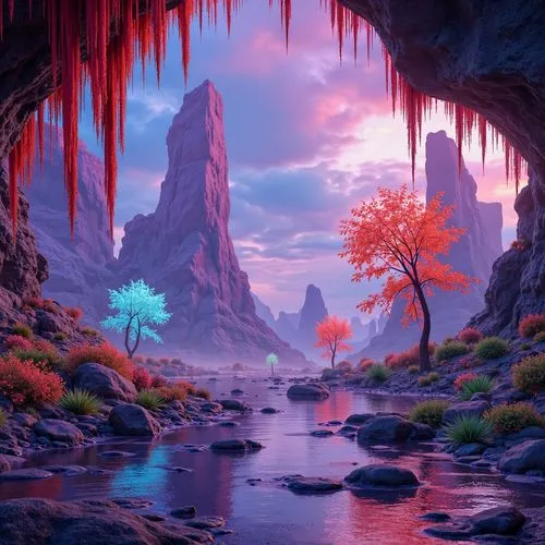 fantasy landscape,futuristic landscape,purple landscape,landscape background,fantasy picture,alien world,desert landscape,3d fantasy,nature landscape,mushroom landscape,virtual landscape,desert desert landscape,cartoon video game background,alien planet,world digital painting,beautiful landscape,mountain landscape,mountainous landscape,dreamscape,volcanic landscape