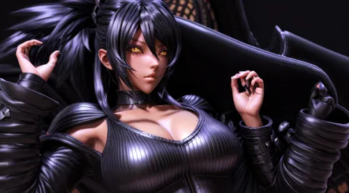 swordswoman,dark angel,anime 3d,black angel,dark elf,black dragon,black feather,nine-tailed,black cat,katana,gara,litchi,black raven,lechona,kotobukiya,female warrior,eve,game character,dragon li,blac