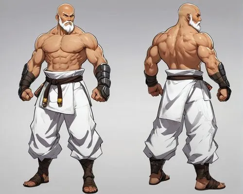 sagat,heihachi,nappa,ryu,sakazaki,zangief,male character,roshi,bahaji,guile,shokan,monk,yogiji,fundoshi,haggar,hokan,enel,baras,latifi,karateka,Unique,Design,Character Design