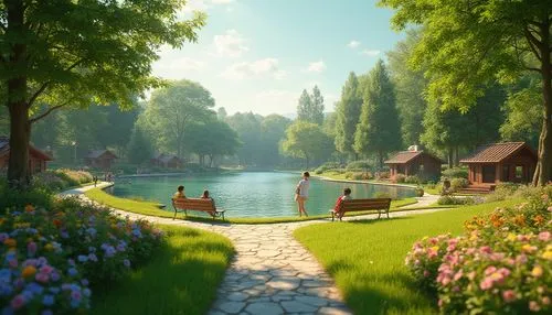 idyllic,summer cottage,sylvania,idyll,pond,garden pond,uzak,landscape background,home landscape,forest lake,aurora village,lilly pond,nature garden,cottage,lily pond,riverwood,butterfields,salt meadow landscape,oasis,english garden,Photography,General,Realistic