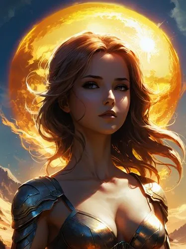 fantasy portrait,fantasy woman,fantasy art,female warrior,sun,world digital painting,warrior woman,fantasy picture,sorceress,solar,heroic fantasy,zodiac sign libra,rosa ' amber cover,wind warrior,wonderwoman,athena,fire angel,sol,fire siren,fiery,Conceptual Art,Fantasy,Fantasy 02