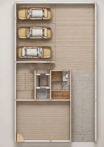 this floor plan has multiple beds, each with its own bathroom,compartments,luggage compartments,compartment,walk-in closet,open-plan car,storage cabinet,minibar,vehicle storage,floorplans,an apartment