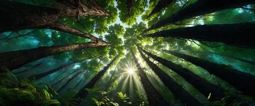 the sun shining through the trees in a forest,rainforests,rainforest,rain forest,hawaii bamboo,bamboo forest,tropical forest