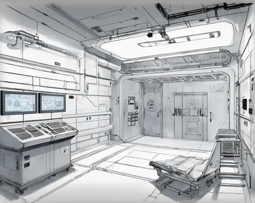 sci fi surgery room,operating room,operating theater,engine room,spaceship space,research station,computer room,moon base alpha-1,construction set,galley,module,space station,earth station,laboratory oven,sci fiction illustration,sci fi,dock landing ship,scifi,sci-fi,sci - fi,Illustration,Paper based,Paper Based 30