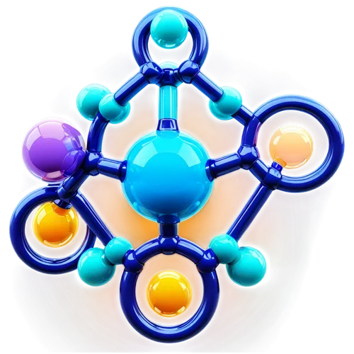 Molecular structure, 3D model, chemical bonds, carbon atoms, hydrogen atoms, oxygen atom, hexagonal ring shape, detailed textures, shiny surface, transparent background, 45-degree angle, soft focus, w