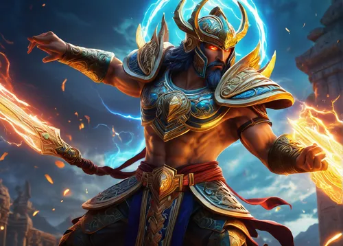 poseidon god face,paysandisia archon,fire background,pharaoh,massively multiplayer online role-playing game,tiber riven,torchlight,poseidon,paladin,fantasy warrior,dane axe,god of thunder,wall,zodiac sign libra,runes,perseus,sun god,rein,summoner,horus,Illustration,Retro,Retro 26