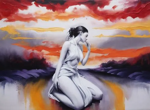 Passion Sexy Painting ,Naked Woman  Abstract Body Art Oil Painting,overpainting,melodrama,amaterasu,etty,kuchel,albedo,jianfeng,paint strokes,digital painting,marble painting,thick paint strokes,ugets