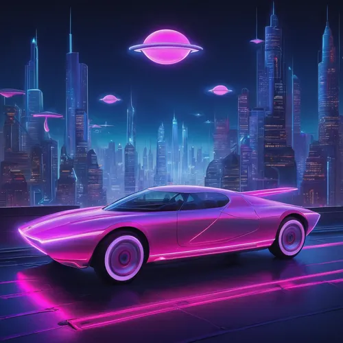 futuristic car,futuristic,80's design,futuristic landscape,pink car,retro car,80s,retro background,chrysler concorde,retro automobile,elektrocar,moon car,retro vehicle,3d car wallpaper,neon arrows,ufo interior,concept car,retro music,spaceship,retro diner,Conceptual Art,Daily,Daily 22