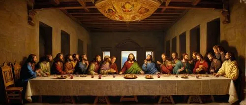 holy supper,last supper,christ feast,eucharist,church painting,pentecost,eucharistic,nativity of christ,long table,nativity of jesus,holy communion,colomba di pasqua,communion,benediction of god the father,the dining board,dining table,round table,leonardo da vinci,dining room,twelve apostle,Illustration,Abstract Fantasy,Abstract Fantasy 09