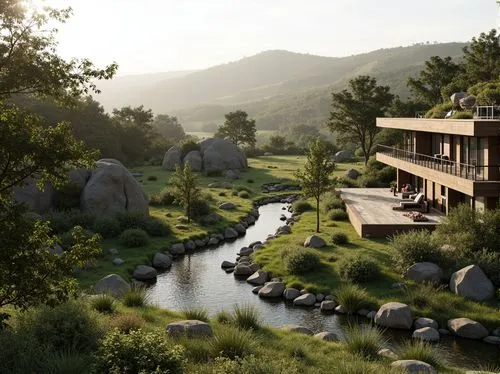 3d rendering,house in the mountains,house in mountains,render,streamside,house by the water,amanresorts,dunes house,landscaped,home landscape,sunol,creekside,building valley,3d rendered,renders,fallingwater,green valley,streamwood,riverstone,bendemeer estates