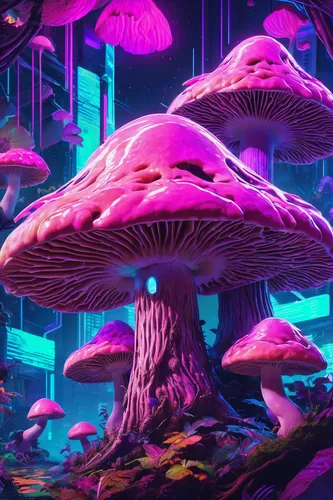 mushroom landscape,mushroom island,mushrooms,club mushroom,forest mushrooms,fairy forest,forest mushroom,mushroom type,toadstools,cartoon forest,psychedelic art,mushroom,fairy village,psychedelic,medicinal mushroom,3d fantasy,fairy world,wonderland,alien world,blue mushroom,Conceptual Art,Sci-Fi,Sci-Fi 27