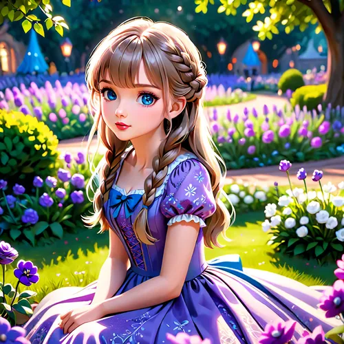 alice in wonderland,fairy tale character,princess anna,alice,princess sofia,wonderland,cinderella,rapunzel,flower background,spring background,springtime background,girl in flowers,children's background,fairy world,girl in the garden,fairy tale,beautiful girl with flowers,flower garden,little girl fairy,flower painting,Anime,Anime,Cartoon