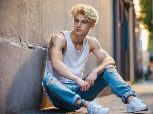 male model,cool blonde,boy model,man on a bench,young model,photo session in torn clothes,male poses for drawing,young man,tangelo,teen,ryan navion,austin stirling,boy,skater,ninja,ken,lukas 2,codes,blond hair,long blonde hair,Art,Artistic Painting,Artistic Painting 32