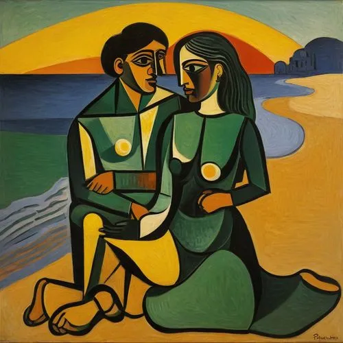 young couple,chirico,picasso,severini,man and wife,leger,Art,Artistic Painting,Artistic Painting 05