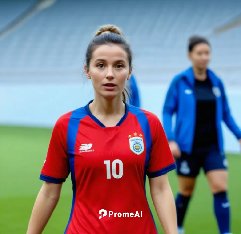 Same person wearing a full soccer kit to matchday. She is walking to the pitch,a pretty young woman holding a soccer ball,asllani,sarikaya,risberg,sonnleitner,krunic,wambach