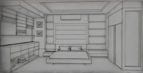 the drawing of the interior is sketched in pencil,bedroom,sleeping room,bedrooms,empty room,sketchup,guest room,Design Sketch,Design Sketch,Pencil