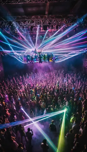 lasers,rave,music venue,prism ball,concert crowd,factory hall,disco,minneapolis,colored lights,denver,lightshow,disco ball,laser light,light show,laser,smf,concert stage,floating stage,party lights,laser beam,Photography,Artistic Photography,Artistic Photography 04