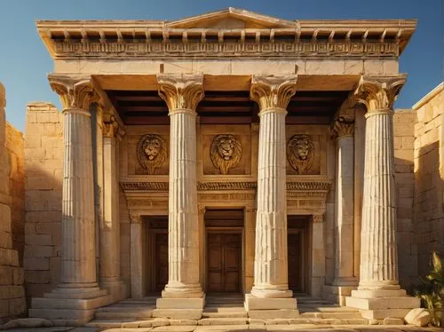 greek temple,egyptian temple,celsus library,baalbek,temple of diana,qasr amra,qasr,mausolea,tombs,leptis,mausoleum,house with caryatids,tempio,roman temple,erechtheion,qasr al watan,artemis temple,qasr al kharrana,royal tombs,palmyra,Conceptual Art,Sci-Fi,Sci-Fi 21