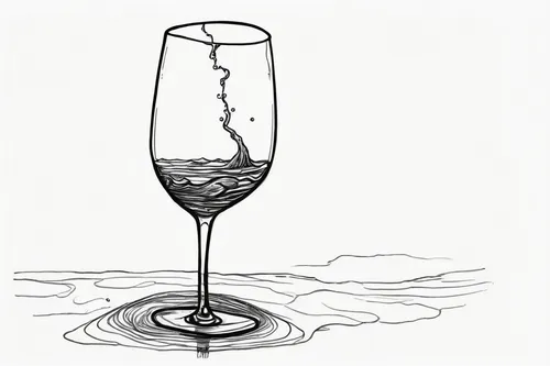 Sketch a wine glass submerged in a gloomy underwater world.,wineglass,water glass,drop of wine,wine glass,an empty glass,a glass of,empty glass,stemware,pour,a glass of wine,decanter,champagne glass,c