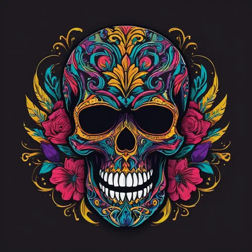 sugar skull,calavera,la calavera catrina,day of the dead icons,dia de los muertos,calaverita sugar,la catrina,sugar skulls,day of the dead,vector illustration,day of the dead frame,el dia de los muertos,skull drawing,skull illustration,day of the dead skeleton,skulls,vector graphic,muerte,digital illustration,vector design,Art,Artistic Painting,Artistic Painting 50