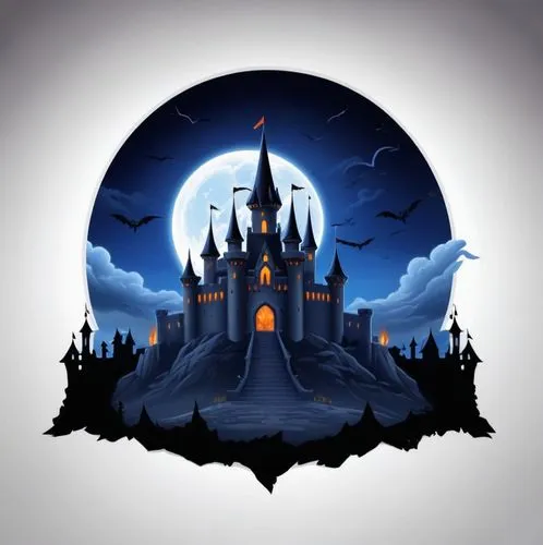 fairy tale icons,witch's hat icon,fairy tale castle,halloween background,disneyfied,disney castle