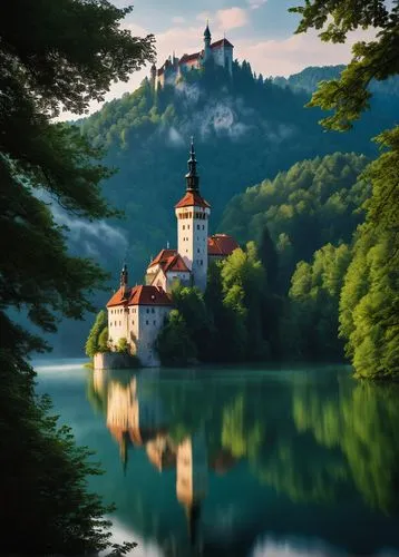 lake bled,slovenia,fairytale castle,slovenj,bavarian swabia,fairy tale castle sigmaringen,bavaria,bled,allemagne,slovenija,fairy tale castle,bohinj,kovachik,bohinen,transylvania,austria,slovenska,eastern europe,bran castle,slovakia,Conceptual Art,Fantasy,Fantasy 19