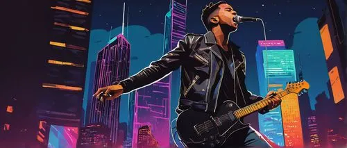 vector illustration,guitar player,vector art,calrissian,tesfaye,sci fiction illustration,electric guitar,afrofuturism,man with saxophone,vector graphic,kravitz,shwayze,music background,guitarist,omari,lando,novelist,phred,concert guitar,saxophone playing man,Illustration,Vector,Vector 08