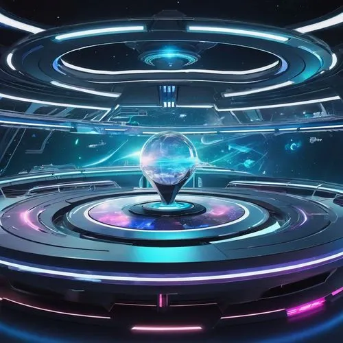 ufo interior,tron,cyberspace,gyroscopic,gyroscope,3d background,Conceptual Art,Sci-Fi,Sci-Fi 04