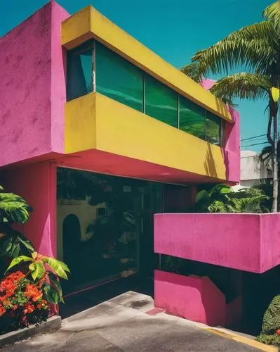 mid century house,casa,colorful facade,mid century modern,casita,tropicana,tropical house,miami,midcentury,sottsass,cube house,tropicalismo,acapulco,cabana,docomomo,dunes house,cubic house,corbusier,barrault,corbu,Unique,Pixel,Pixel 04