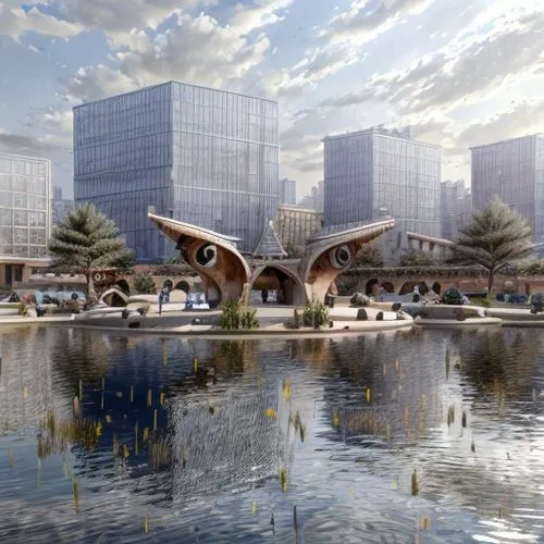 hongdan center,tianjin,zhengzhou,futuristic architecture,urban development,urban design,artificial island,artificial islands,suzhou,urban park,shenyang,autostadt wolfsburg,3d rendering,moveable bridge,sharjah,futuristic landscape,chinese architecture,smart city,qlizabeth olympic park,pudong