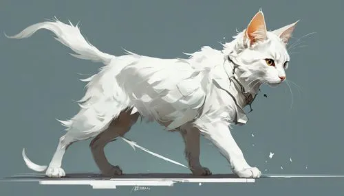 white cat,white dog,atka,samoyedic,white fox,colotti,borzoi,samoyed,canine,kindred,canidae,samoyeds,collie,rough collie,dog illustration,kitsune,white wolves,wolpaw,graywolf,shoob,Conceptual Art,Fantasy,Fantasy 06